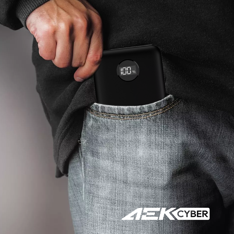 AEK CYBER Power bank de 20000 mAh 10.5W USB-A+C con Pantalla LCD