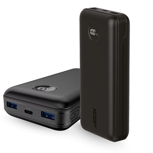 AEK CYBER Power bank de 20000 mAh 10.5W USB-A+C con Pantalla LCD