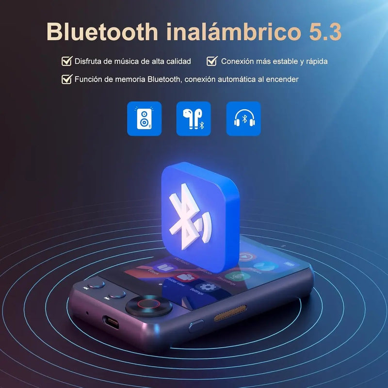 Reproductor de Música Mp3 128GB con Pantalla Táctil