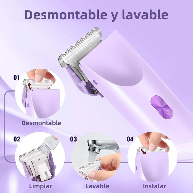 Depiladora Eléctrica Doble para Mujeres 2 en 1 IPX7