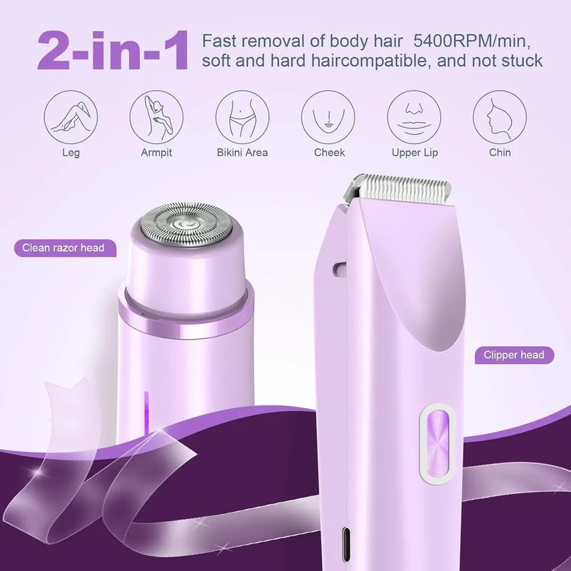 Depiladora Eléctrica Doble para Mujeres 2 en 1 IPX7