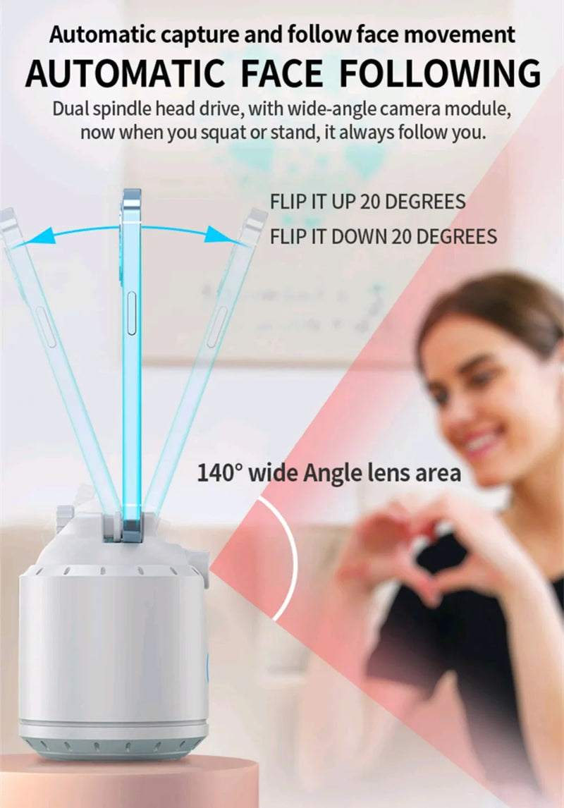 Selfiestick Inteligente Recargable Soporte de Rotación 360° Seguimiento de IA