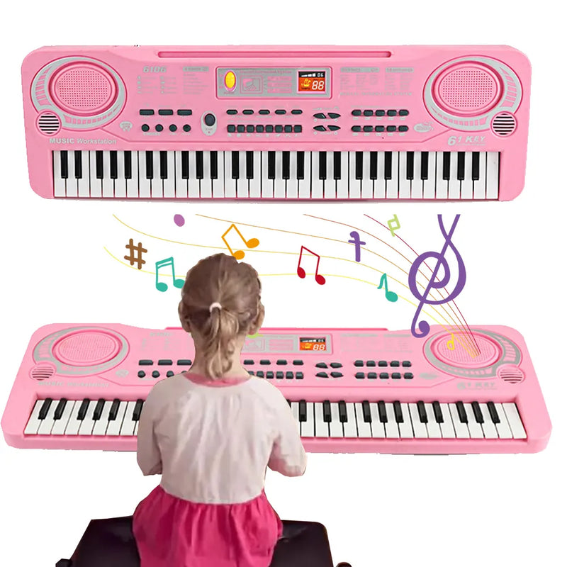 Teclado Piano Electrónico para Niños de 61 teclas con Micrófono