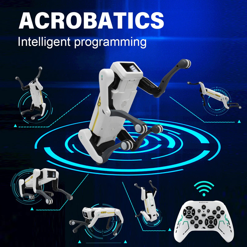 Robot Perro Inteligente RC, Control por Voz, App y Programación