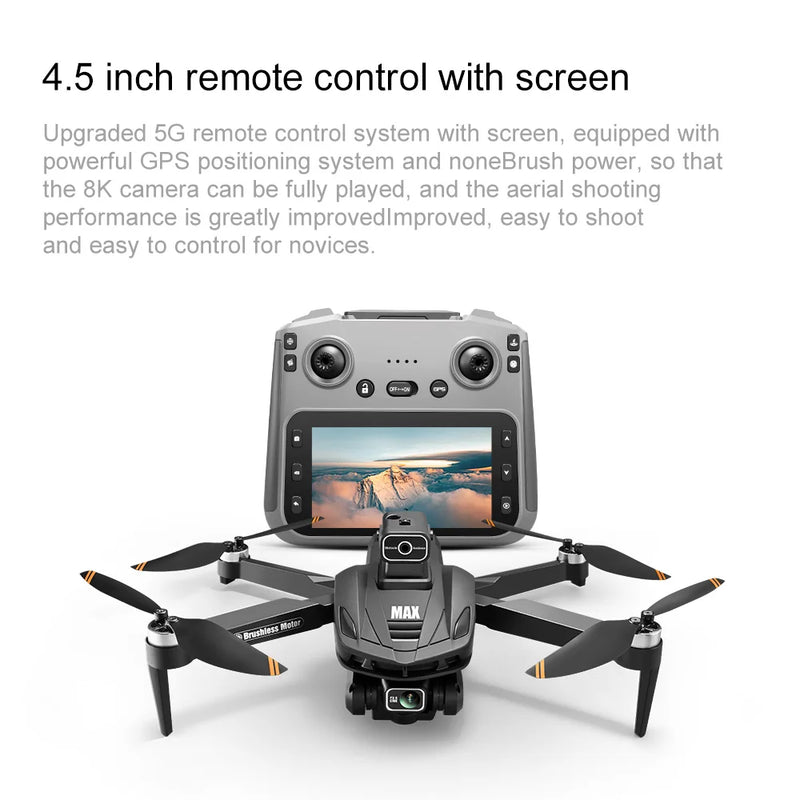 Drone Profesional V168 Pro MAX GPS 8K con Control de Pantalla Grande