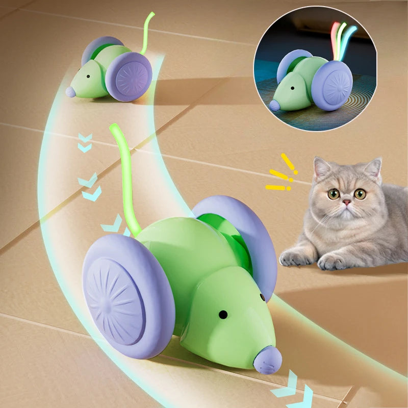 Juguete Interactivo para Gatos Recargable, Ratón Eléctrico Inteligente