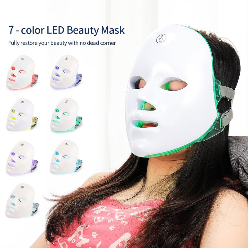 Mascara LED de Fototerapia Facial en 7 Colores Recargable
