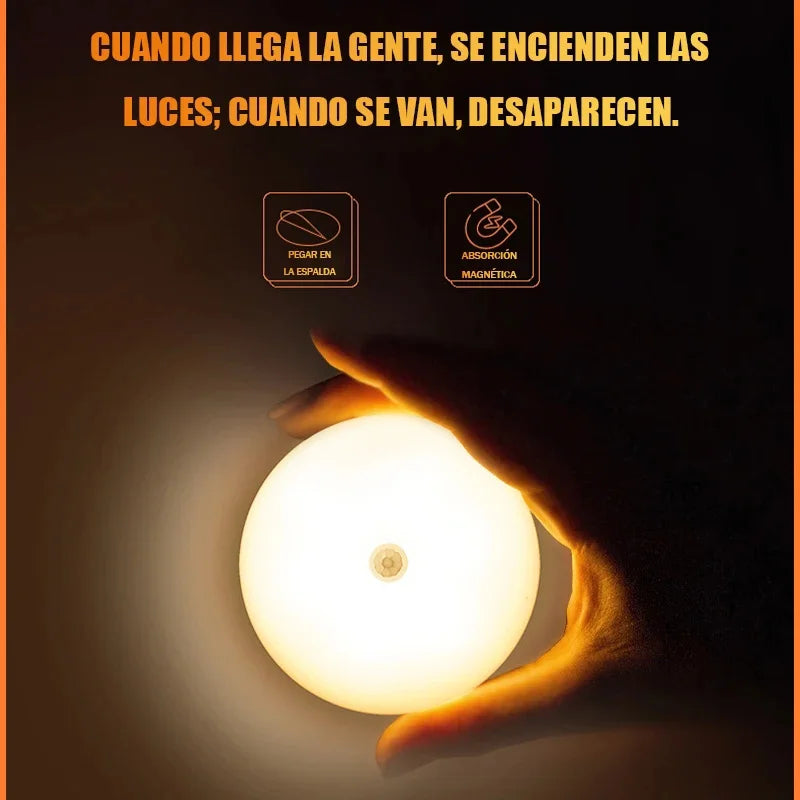 Luces Led Nocturnas Inteligentes con Sensor de Cuerpo Humano, Luz Cálida