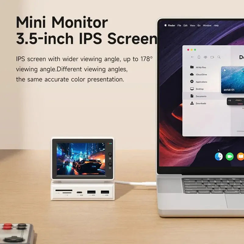 Mini Monitor PC Retro IPS de 3,5 Pulgadas USB-C y HDMI