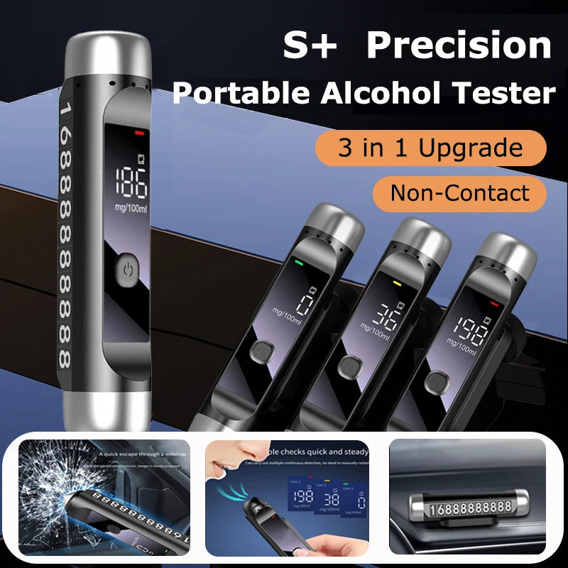 Probador de Alcohol Portátil sin Contacto 3 en 1