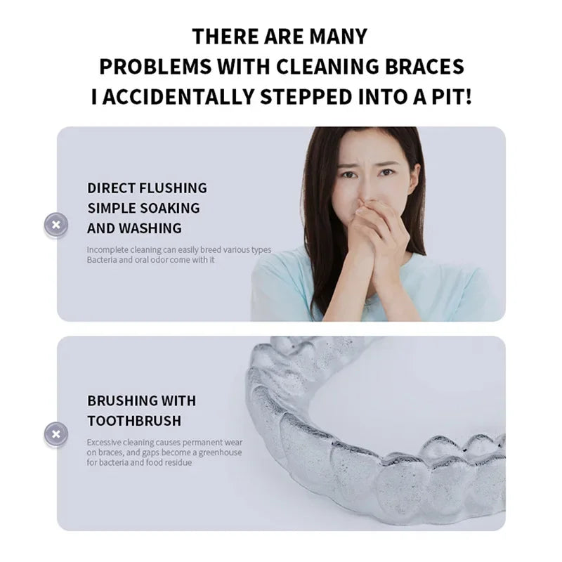 Limpiador Ultrasónico Portátil 48kHz, Máquina de Limpieza para Brackets, Retenedores y Dentaduras