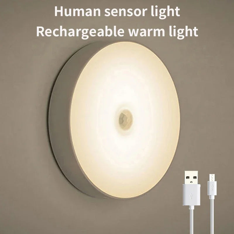 Luces Led Nocturnas Inteligentes con Sensor de Cuerpo Humano, Luz Cálida