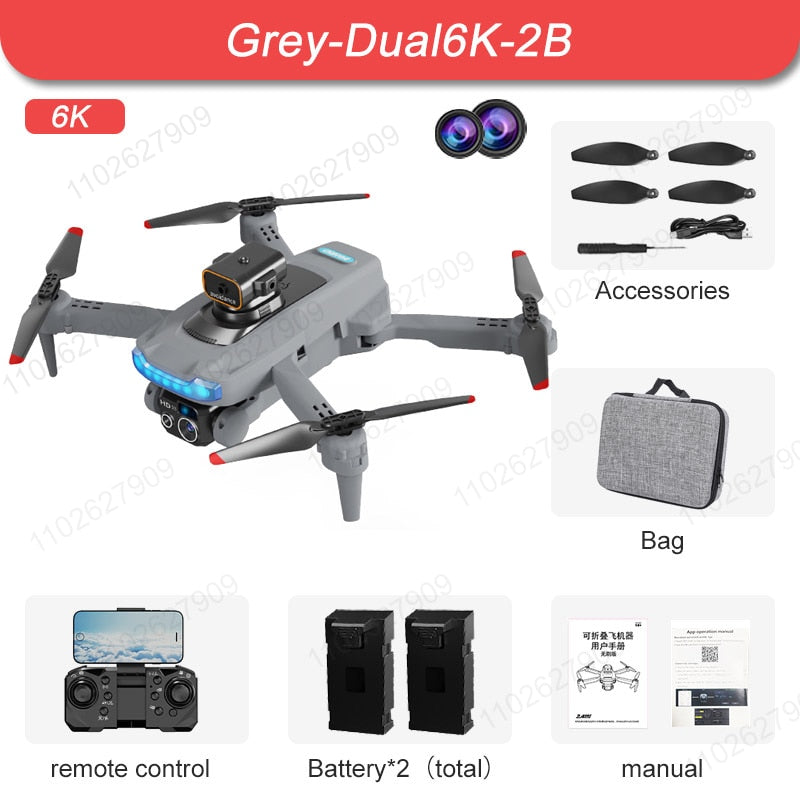 Mini Dron Profesional Plegable P15 4K 6K 8K HD