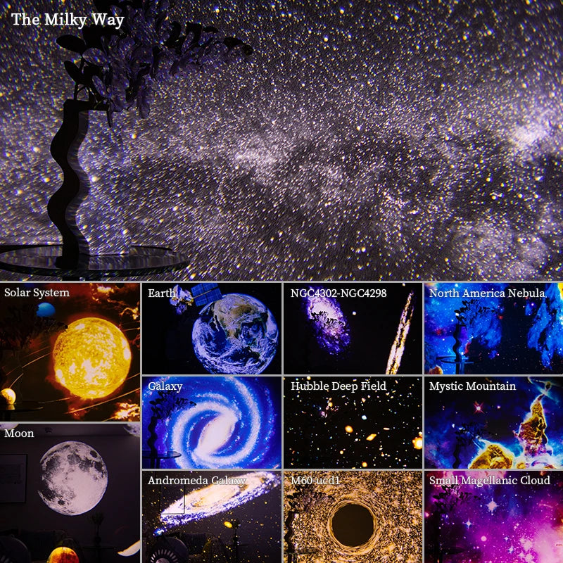 Proyector de Estrellas Galaxy 360°, Lámpara Planetario LED para Dormitorio
