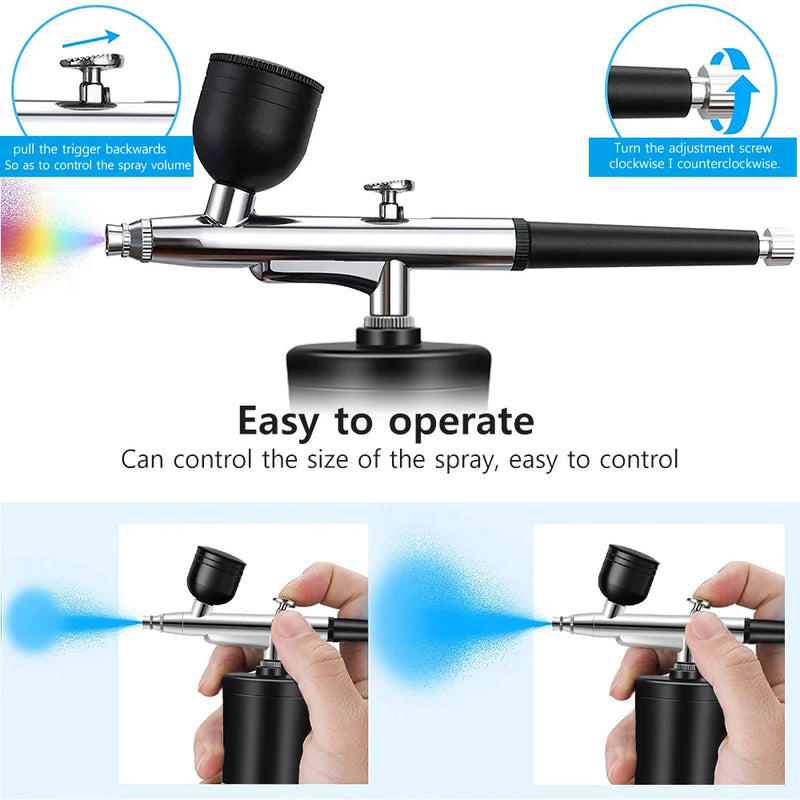Aerógrafo Inalámbrico Portátil con Compresor para Uñas, Repostería y Arte en General