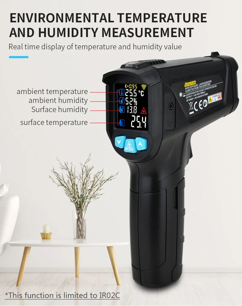 Termómetro Digital de Alta Precisión con Pantalla LCD 800°C