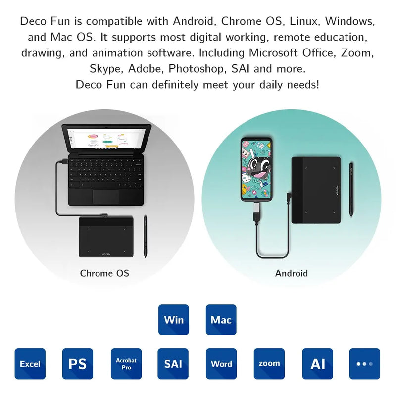 Tableta Gráfica XPpen Deco Fun XS con 8192 Niveles de Presión