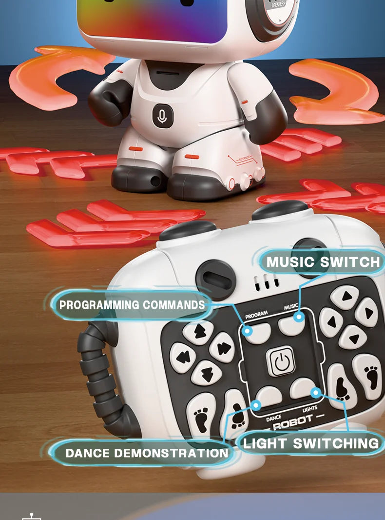 Robot Bailarín con Control Remoto, Luces LED, Sonido y Función de Grabación