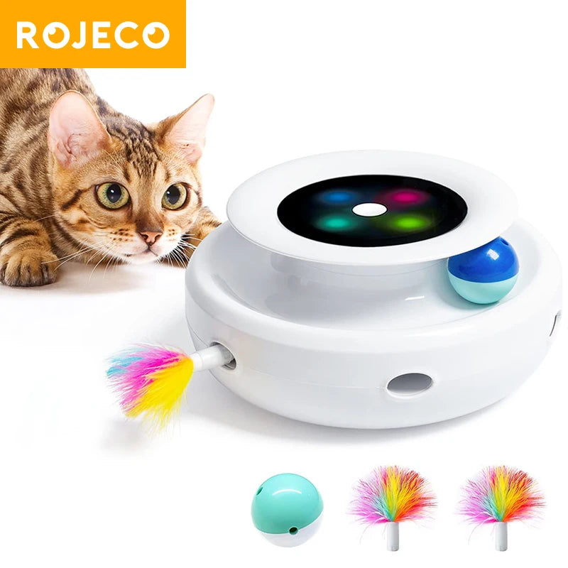 ROJECO Juguete Interactivo 2 en 1 para Gatos y Perros