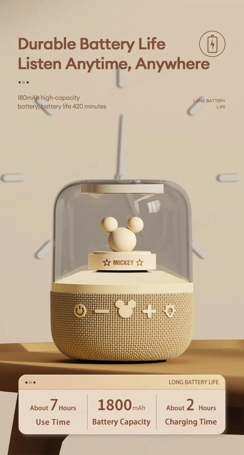 Altavoz Inteligente Mickey Mouse Inalámbrico con Luz LED y Bluetooth