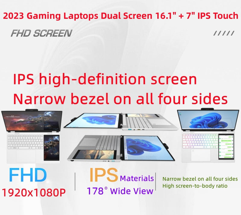 Laptop de Doble Pantalla 15,6" y 7" Intel Celeron N5105 Touchscreen