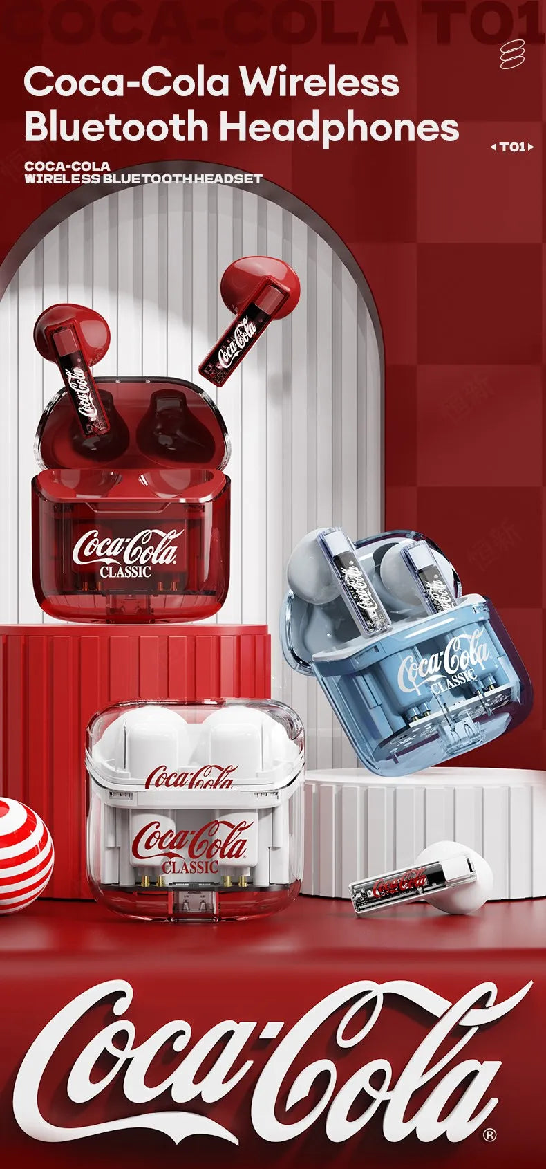 Auriculares Coca-Cola T01 TWS Bluetooth