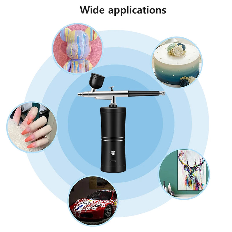 Aerógrafo Inalámbrico Portátil con Compresor para Uñas, Repostería y Arte en General