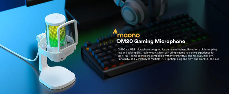 Micrófono de condensador Gamer Maono DGM20 RGB