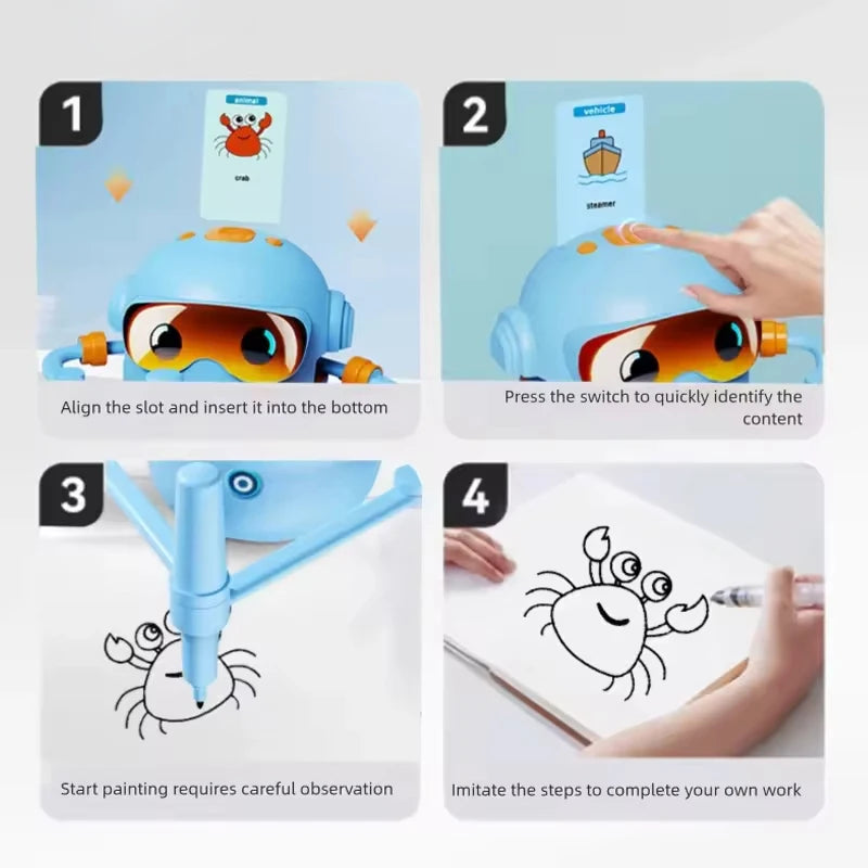 Robot Dibujante Interactivo para Niños, Aprendizaje y Creatividad