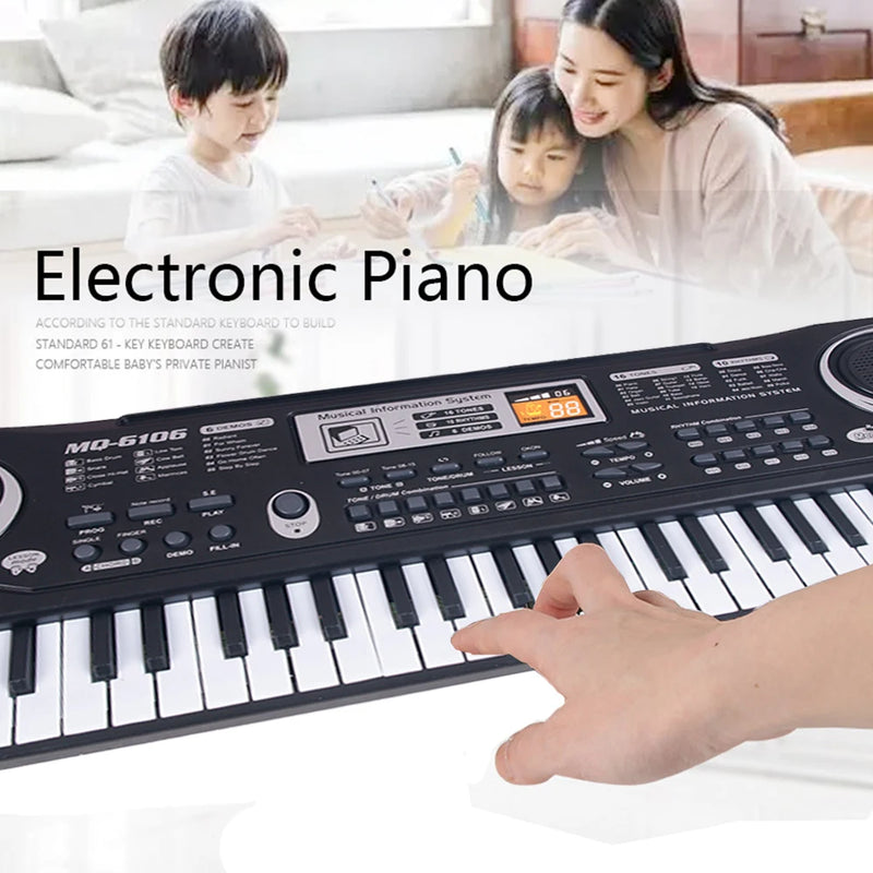 Teclado Piano Electrónico para Niños de 61 teclas con Micrófono