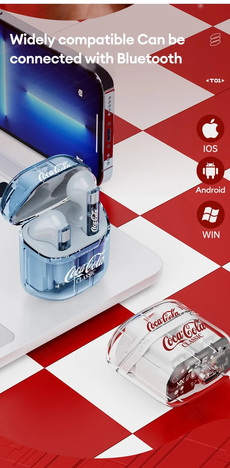 Auriculares Coca-Cola T01 TWS Bluetooth