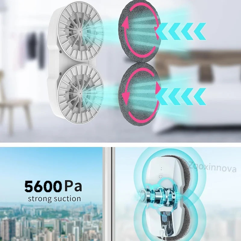 Robot Limpiavidrios Eléctrico Inteligente, Aspiradora Automática para Ventanas y Suelos