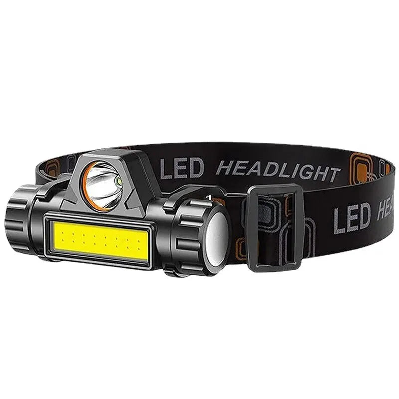 Linterna Frontal LED Recargable USB COB, Super Brillante, Impermeable y Magnética