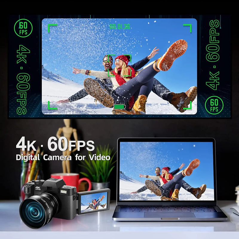 Cámara Digital Compacta 4K con Pantalla Abatible de 3" y 32 GB