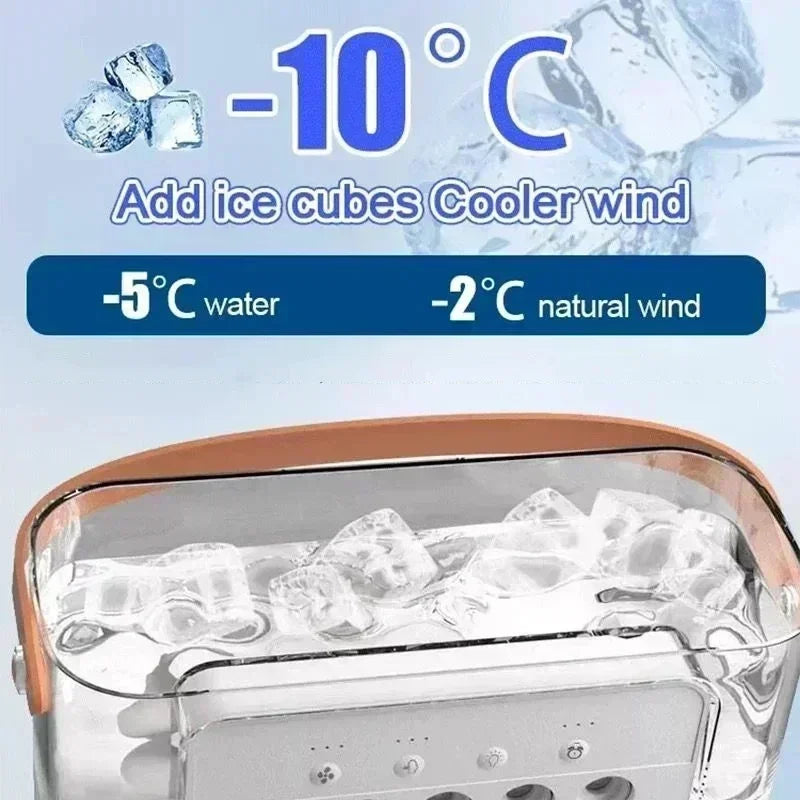 Mini Enfriador de Aire 3 en 1 Portátil con USB, Humidificador y Luz LED