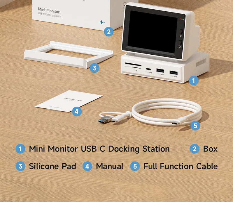 Mini Monitor PC Retro IPS de 3,5 Pulgadas USB-C y HDMI