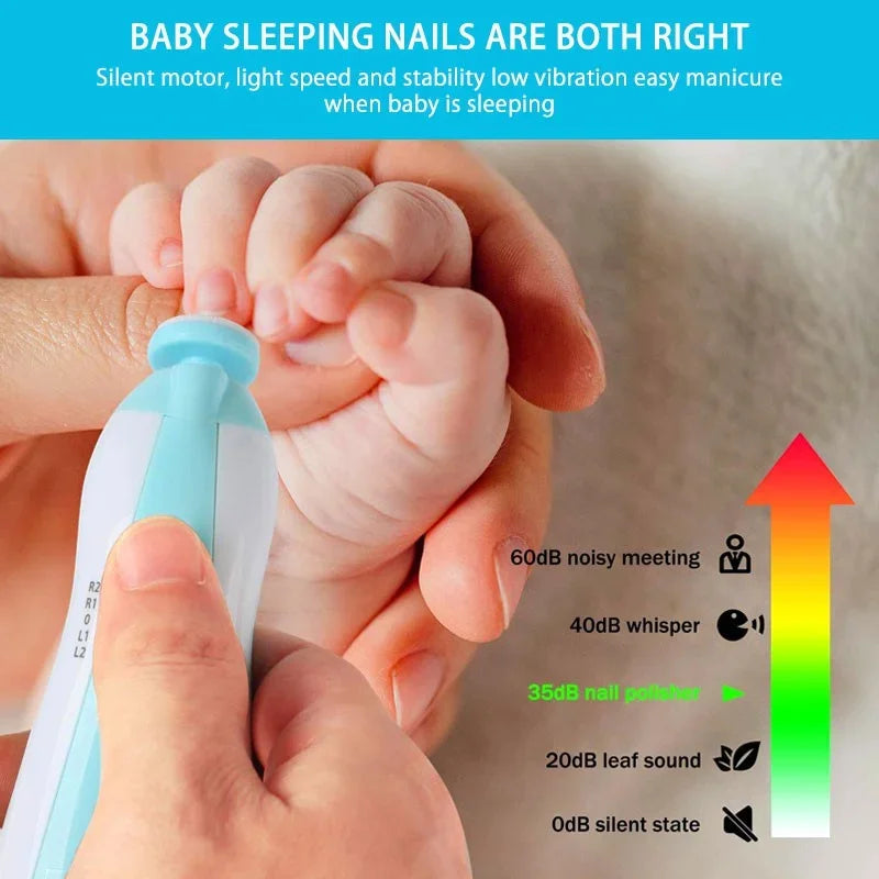 Cortauñas Eléctrico para Bebé 6 en 1, Lima Suave y Set de Manicura Infantil