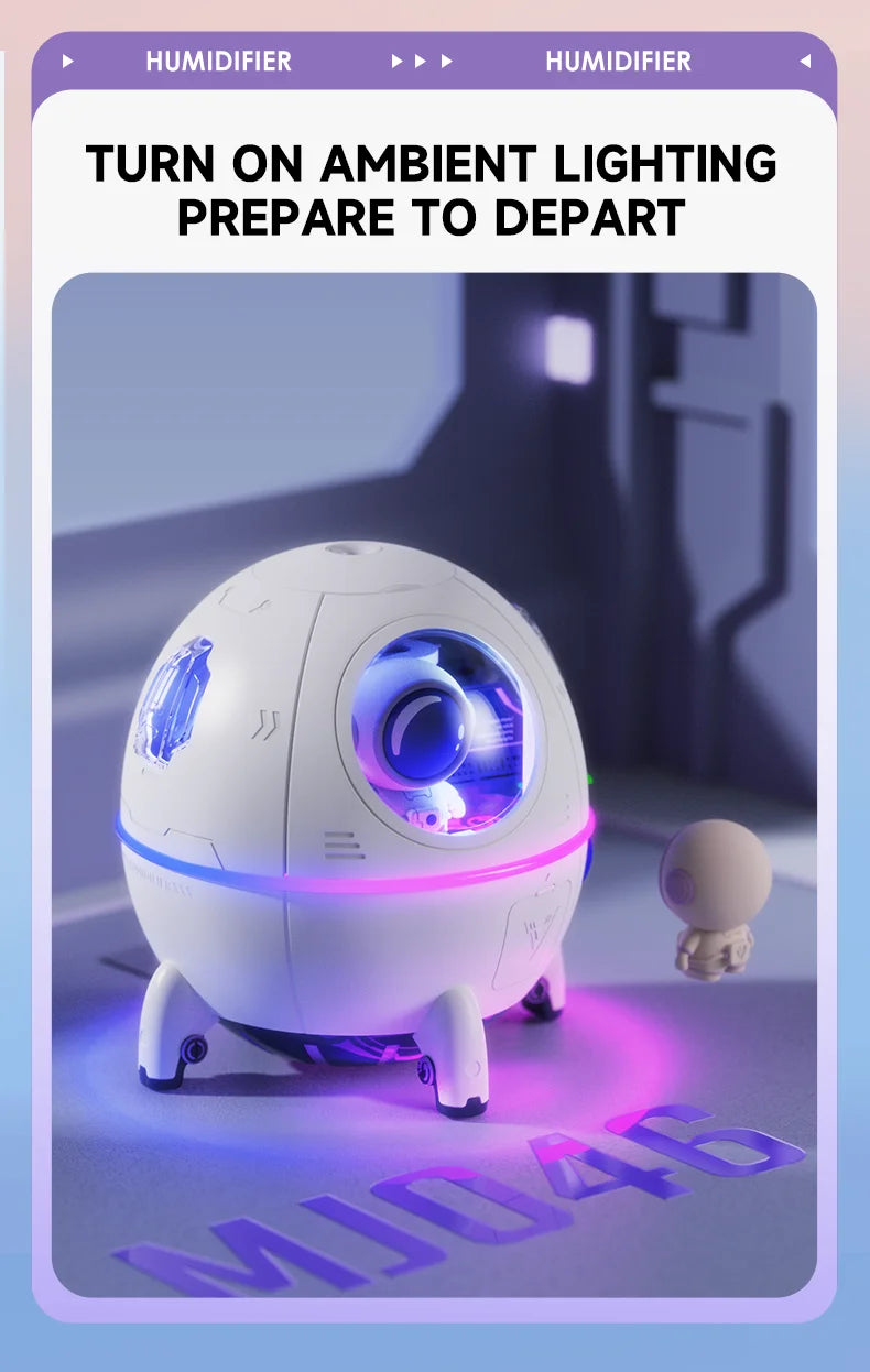 Humidificador en Forma de Nave Espacial con Luz LED