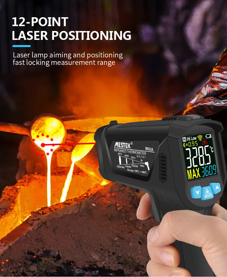 Termómetro Digital de Alta Precisión con Pantalla LCD 800°C