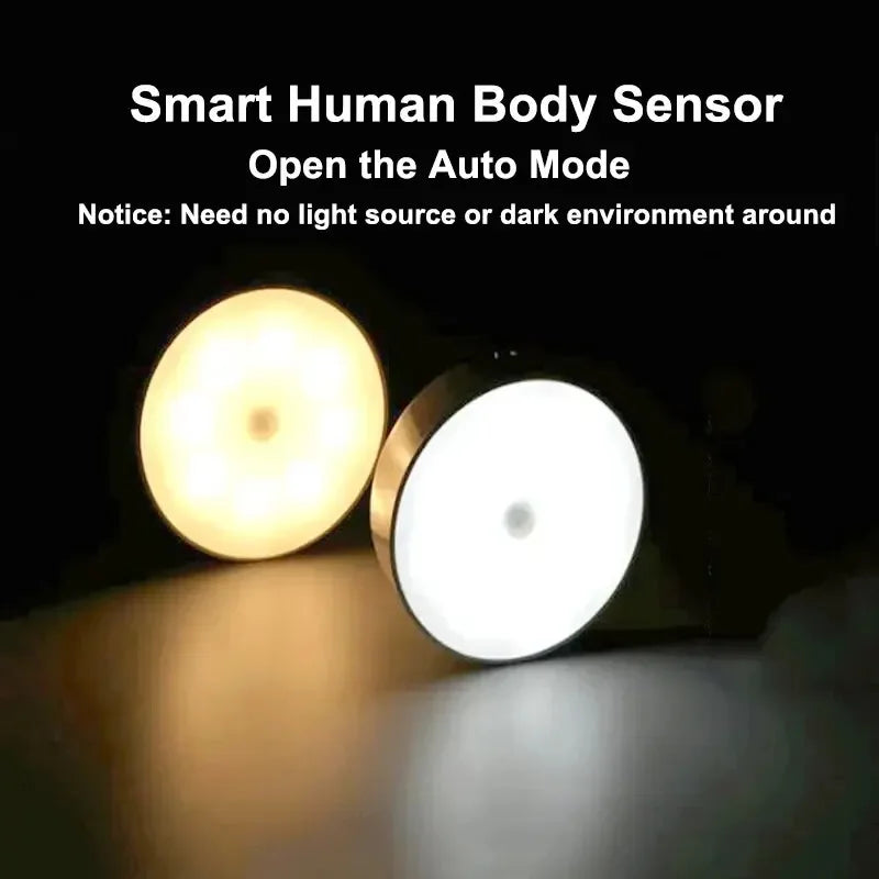 Luces Led Nocturnas Inteligentes con Sensor de Cuerpo Humano, Luz Cálida