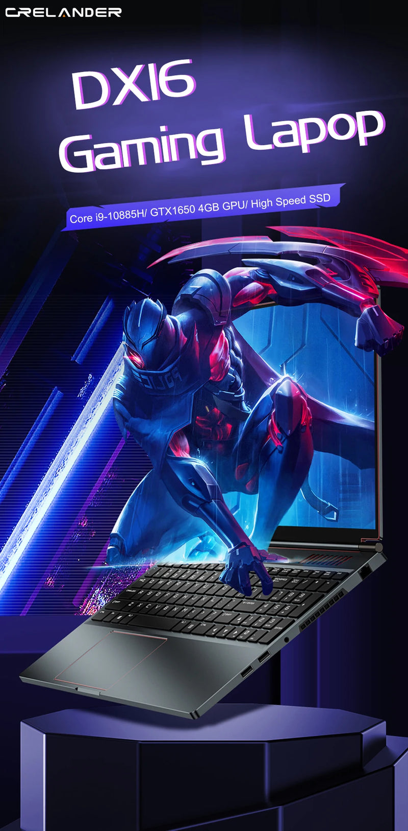 Laptop Gamer Intel Core i9 16" NVIDIA GTX 1650 Pantalla IPS 144Hz RGB