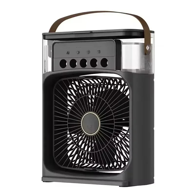 Mini Enfriador de Aire 3 en 1 Portátil con USB, Humidificador y Luz LED