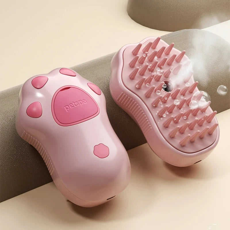Cepillo a Vapor 3 en 1 para Mascotas, Eléctrico con Spray, Masaje y Eliminación de Pelo
