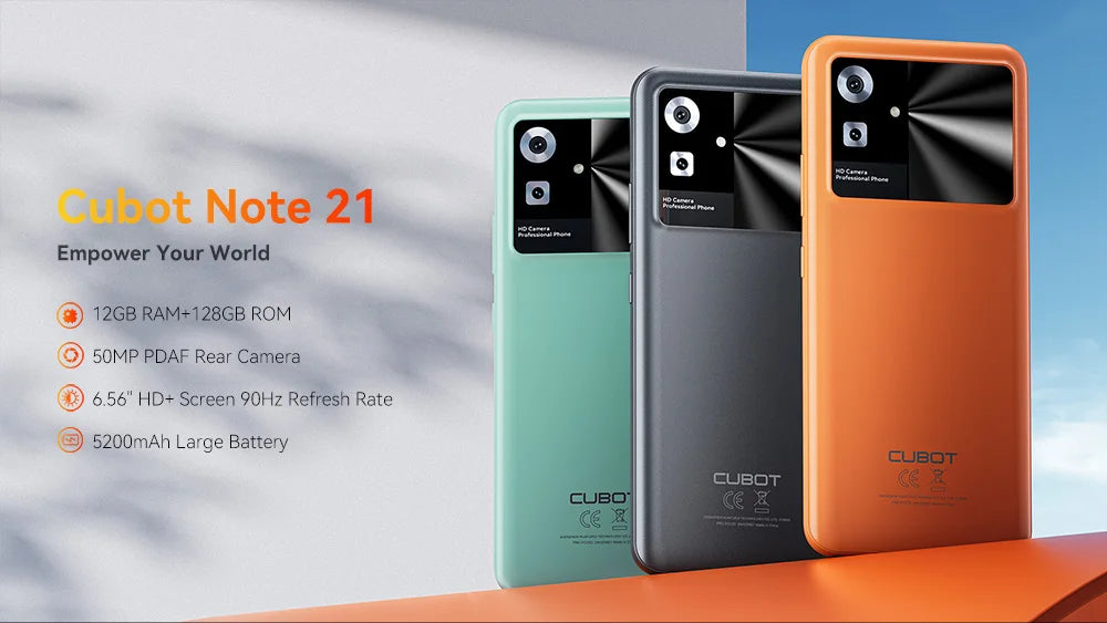 CUBOT Celular Note 21 Dual Sim 128 GB 6 GB Ram 90hz 5200mah Android 13  (Negro) : : Electrónicos