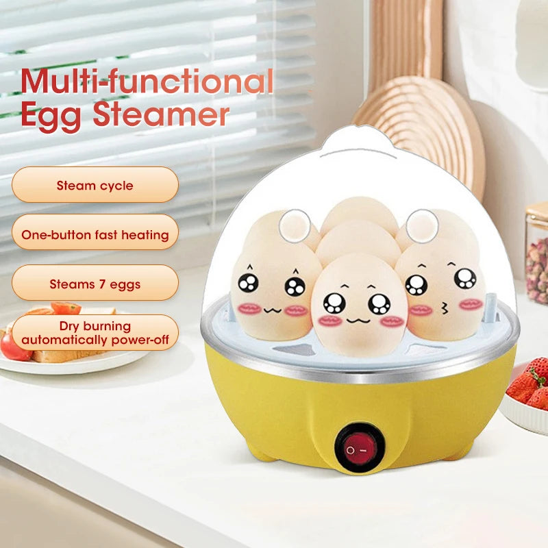 Cocedor de Huevos Automático 7 Unidades, Hervidor Multifuncional para Desayunos