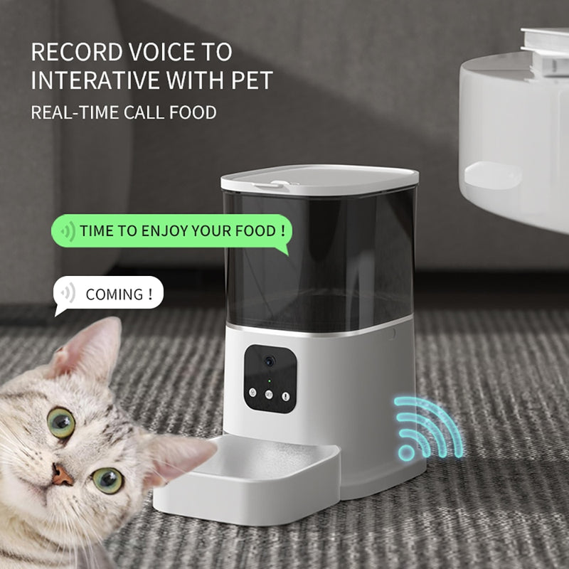 Alimentador Automático Para Mascotas con Cámara de 6 y 3L