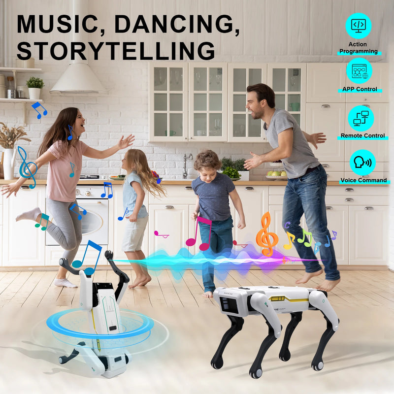Robot Perro Inteligente RC, Control por Voz, App y Programación