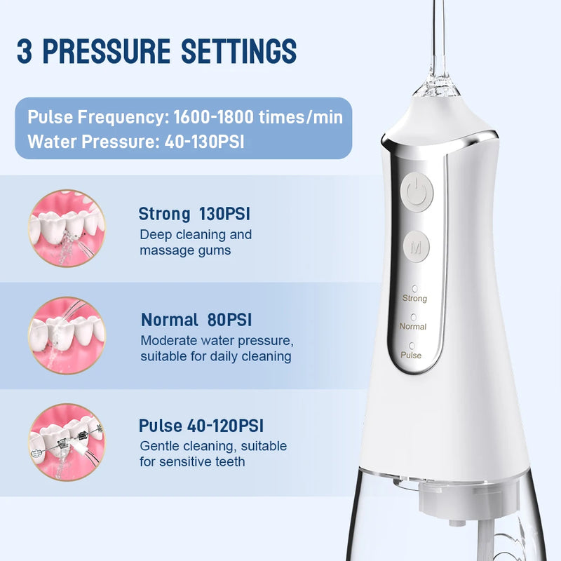 Irrigador Dental Recargable por USB con Tanque de 300ml