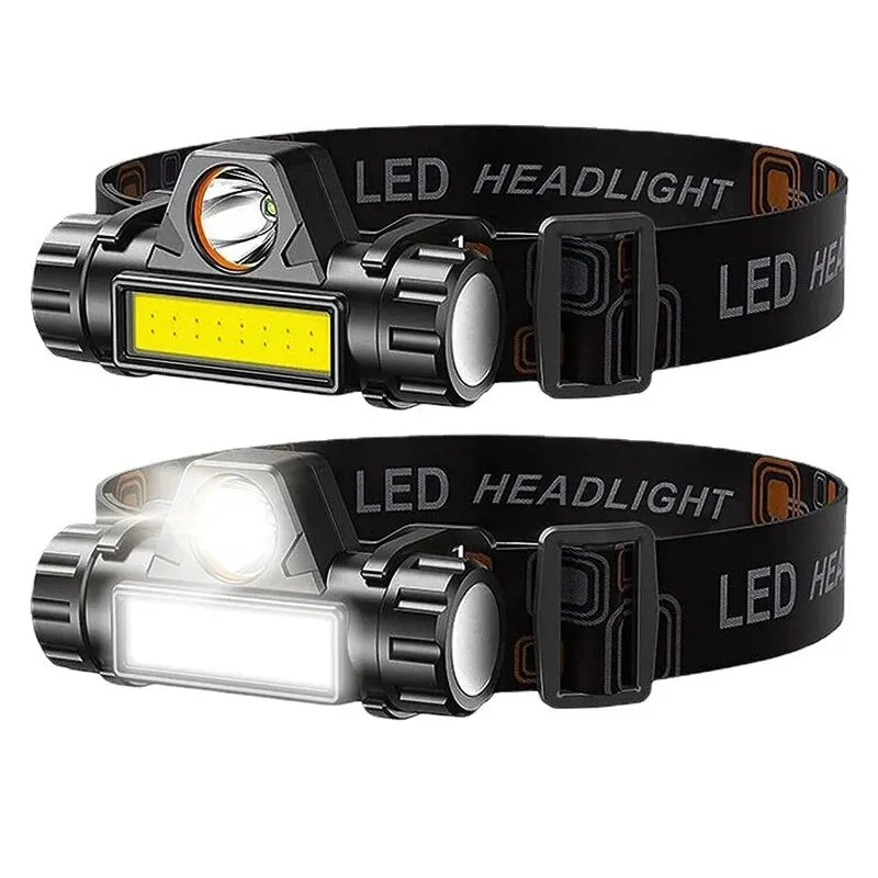 Linterna Frontal LED Recargable USB COB, Super Brillante, Impermeable y Magnética