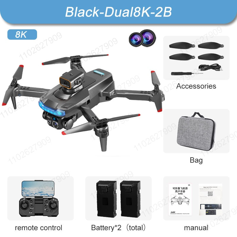 Mini Dron Profesional Plegable P15 4K 6K 8K HD